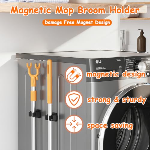 4 Pack Strong Magnetic Mop Broom Holder (4Pcs Magnetic Broom Holder)