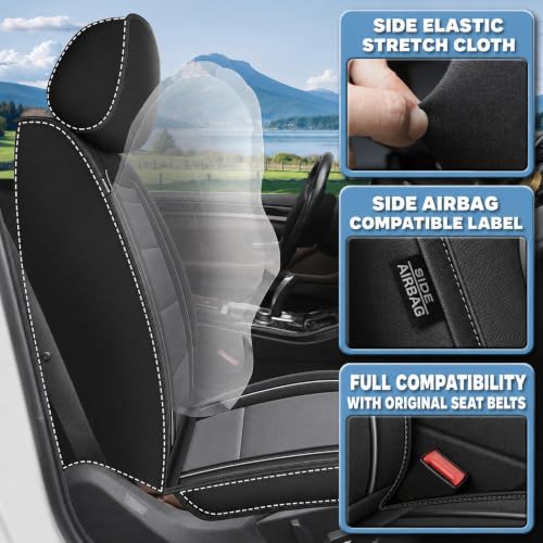 Car Seat Covers 5 Seats Set for Kia Spectra 2002 (#018 Black&Gray / 20. Spectra 2002-2009-5 Seat Covers Full Set)