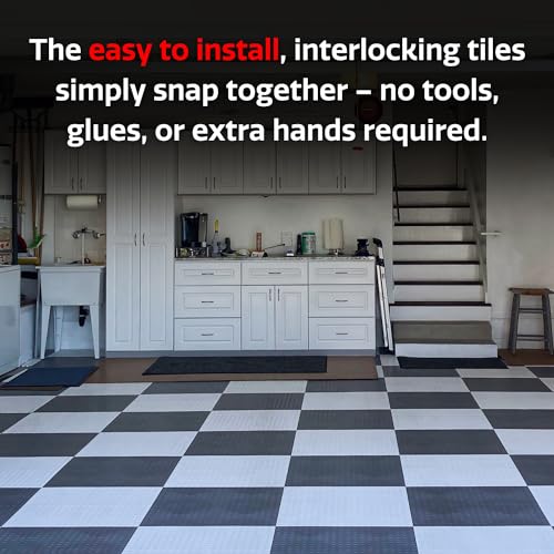 SnapLock GarageDeck 12"x12" Interlocking Garage Floor Tiles (48 Pack / Royal Blue)