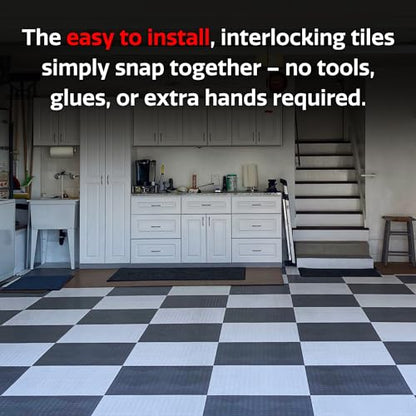 SnapLock GarageDeck 12"x12" Interlocking Garage Floor Tiles (48 Pack / Royal Blue)