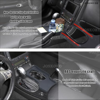 Center Console Cup Holder Expansion Tray Compatible with Chevrolet Corvette C6 2005 (Black)