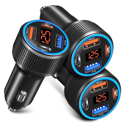 USB C Car Charger 3 Pack (Black / 3-Pack)