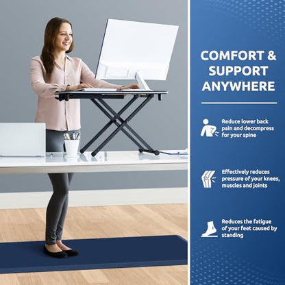 Kitchen Mat Cushioned Anti Fatigue Rug Standing and Comfort Floor Mats (Blue / 60"L x 17.3"W x 0.5"Th)