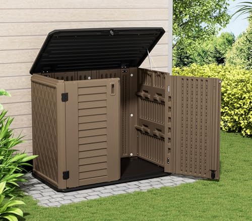 4x2.5 FT Outdoor Storage Shed (Coffee-26 cu ft)
