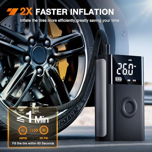 Rechargeable Cordless Tire Inflator 150PSI Auto Shutoff 2X Faster (2x Faster Tire Inflator)