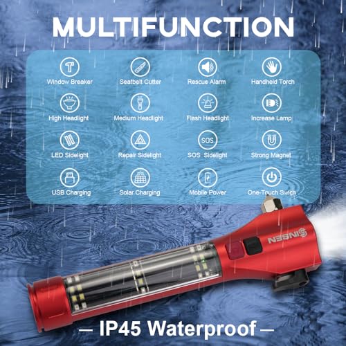 Emergency Flashlight for Car (Red / 7.8in)