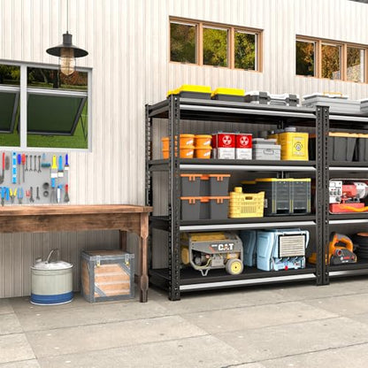 48" W Garage Shelving Heavy Duty (Black / 48"W×16"D×72"H)
