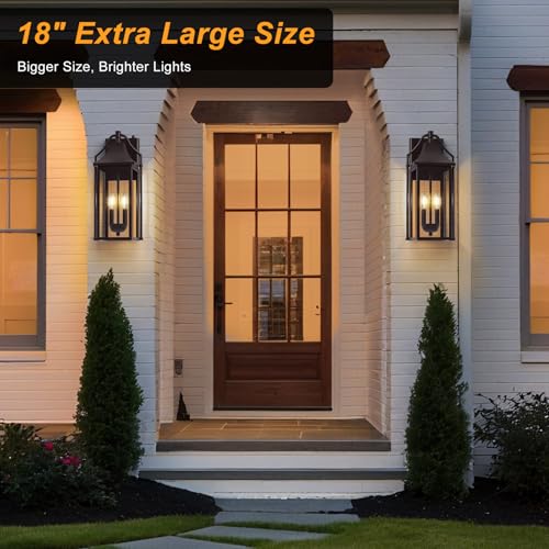 18IN Dusk to Dawn Outdoor Wall Sconce (Brown(with Brown Base) / 18inch 2-e12 Base)