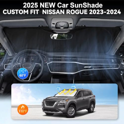 for Rogue Windshield Sun Shade Sunshade Foldable for Nissan Rogue 2014 (for Nissan Rogue 2014-2020)
