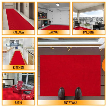 3x16 Hallway Runner Rug (Red / 2'7" x 16' (Runner))