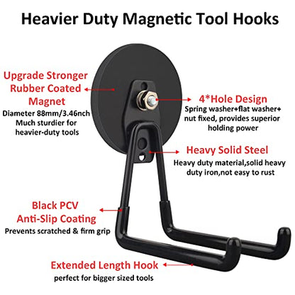 Uni Mag Strong Magnetic Ultimate Hooks (3.46INCH 2PACK Black Large Hooks)
