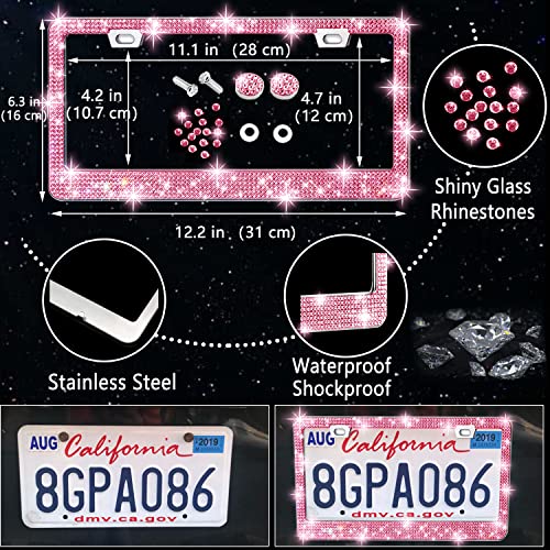 27 Piece Bling Car Accessories Set (Pink Diamond)
