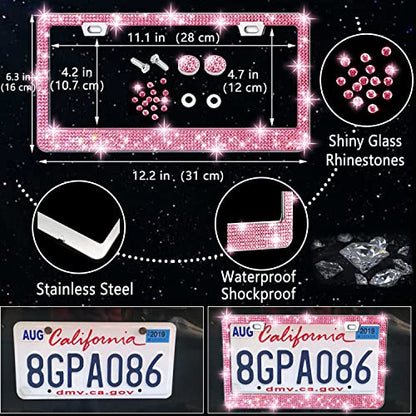 27 Piece Bling Car Accessories Set (Pink Diamond)