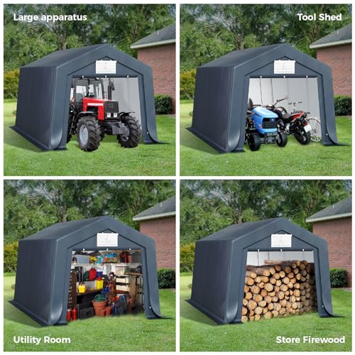 10x15 ft Storage Shelter Shed Portable Outdoor Carport Garage (10x15 Ft)