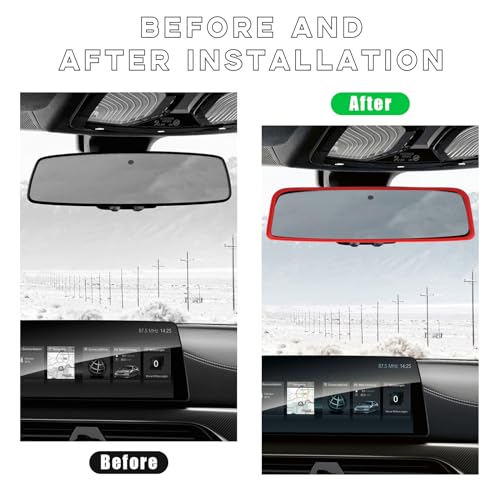 Car Rear View Mirror Protector Frame (Red-1PCS)