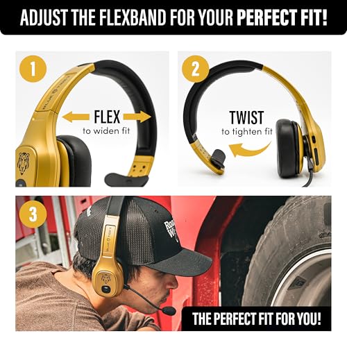 Storm Gold Wireless Trucker Bluetooth Headset with Mic (Gold / Storm Gold)