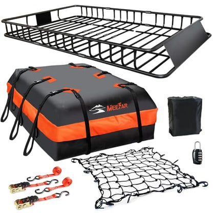 Roof Rack Rooftop Cargo Carrier Basket 65"*39"*6"+Waterproof Bag 20 Cu.Ft (65"*39"*6")