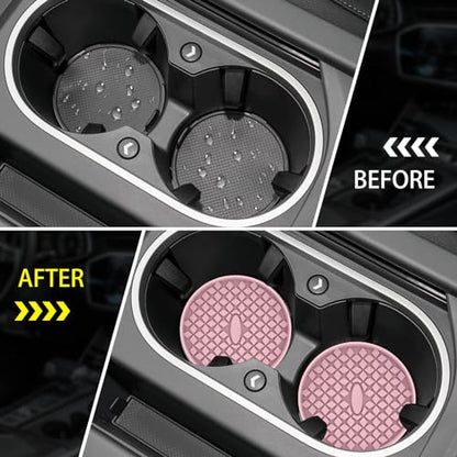 Car Cup Coasters [4 Pack] Silicone Car Coasters (4 Pack-dusty Rose)