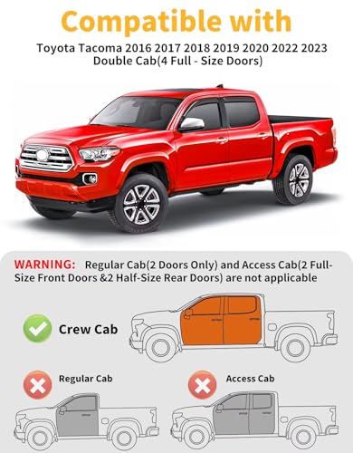 in Channel Window Rain Guards for 2016 (Fit for 2016-2023 Toyota Tacoma Double Cab)
