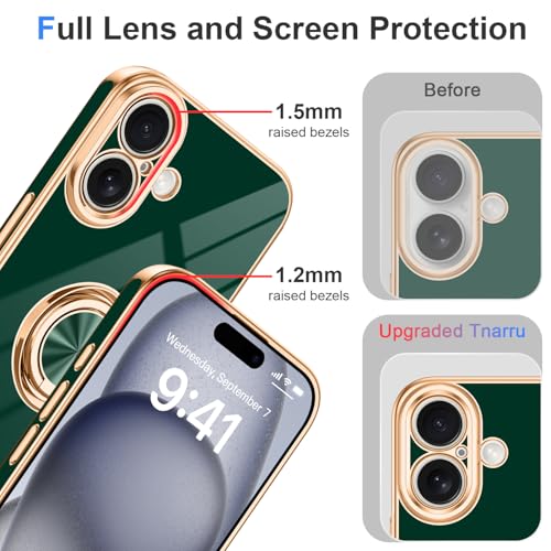 Designed for iPhone 17 Case with Ring Stand Slim Green (Green / 6.3'' iPhone 17)