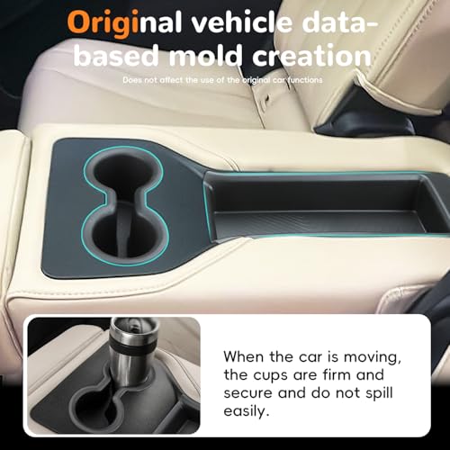 Rear Cup Holder Insert & Organizer Tray Compatible with 2023 2024 2025 2026 Honda Pilot Accessories
