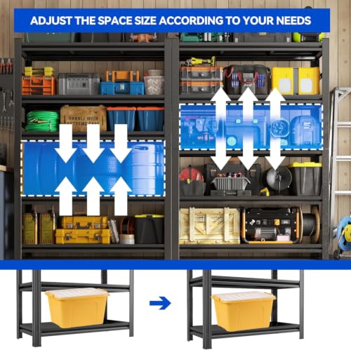63"H Garage Shelving Heavy Duty Rack (5-Tier 63"H×31.5"W×13.78"D)