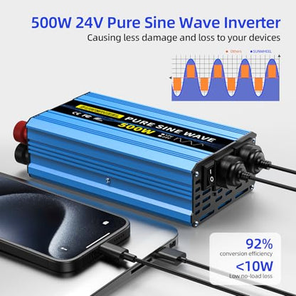 500W 24V Pure Sine Wave Inverter (24V-500W)