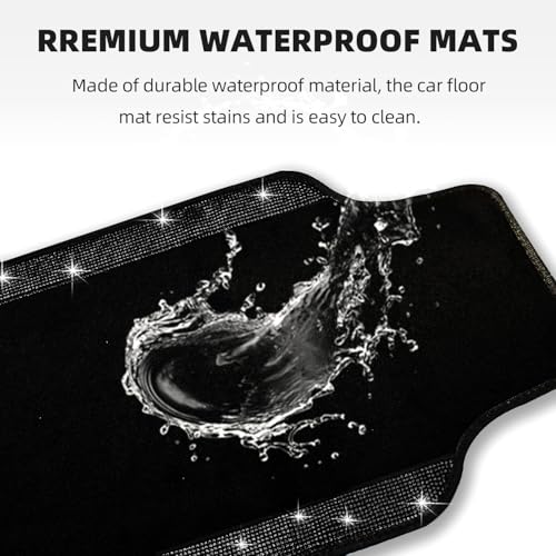 Black Bling Car Floor Mats Full Set (Black Diamond / Car Floor Mats (4 Pieces))