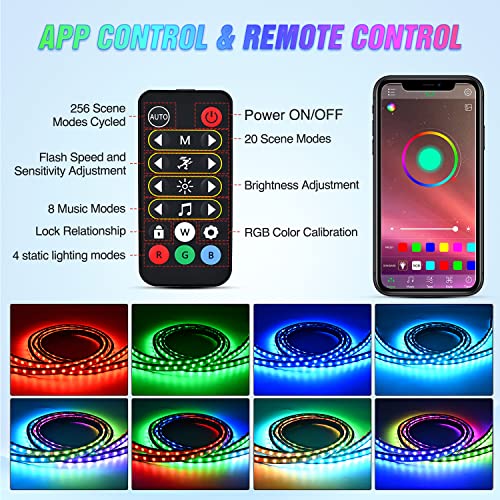 Truck Bed Light Strip RGB (2Pcs 60Inch RGBIC Bed Strip w/Remote+APP)
