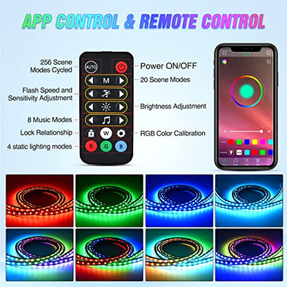 Truck Bed Light Strip RGB (2Pcs 60Inch RGBIC Bed Strip w/Remote+APP)