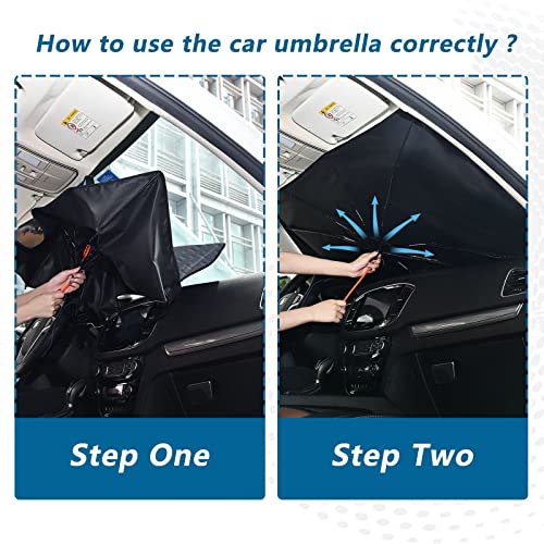 Fun Pug Dog Driving Windshield Sun Shade Umbrella Foldable Car Front Window Sunshade Blocks UV Rays Heat Keep Vehicle Cool (multi 26)