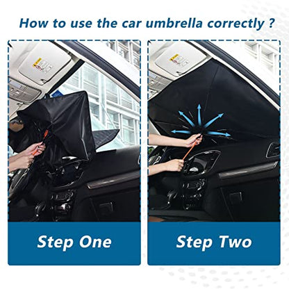 Fun Pug Dog Driving Windshield Sun Shade Umbrella Foldable Car Front Window Sunshade Blocks UV Rays Heat Keep Vehicle Cool (multi 26)