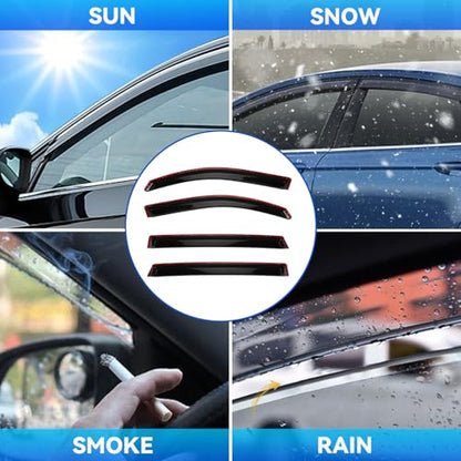 4pcs Window Visors Rain Guards for 2016 (2016-2022 Pilot)
