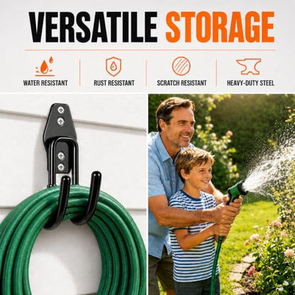 Hose Hanger Wall Mount 2 Pack (Black 2 Pcs)