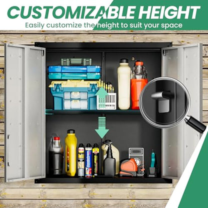 Garage Wall Cabinet (Black/Grey / Wall-2 Doors)