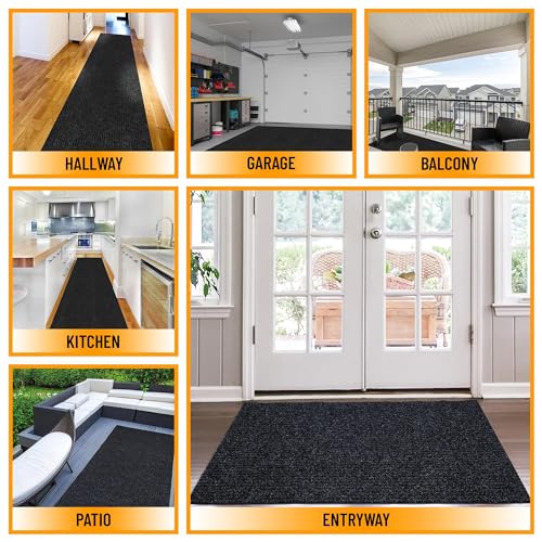 2x25 Hallway Runner Rug (Black / 2' x 25' (Runner))