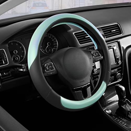 Steering Wheel Cover (Black&Light Blue)