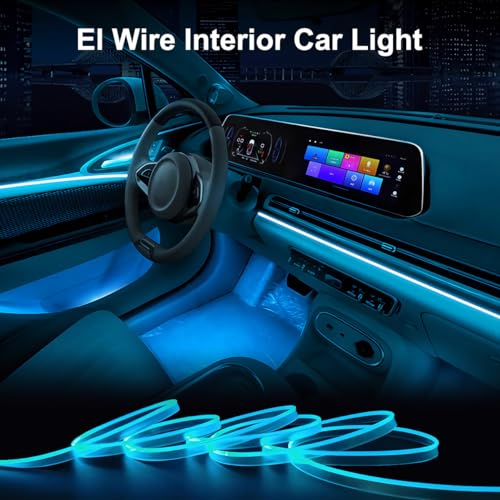 EL Wire Interior Car Lights (Ice Blue / 5M/16.5FT)
