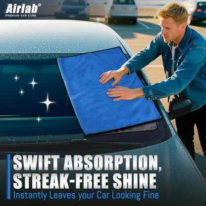 Microfiber Towels Cars Wash Drying Cleaning Cloth (Grey & Blue)