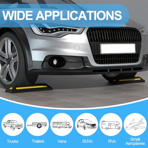 2PCS Rubber Parking Guide Tire Blocks (20.7" Long)
