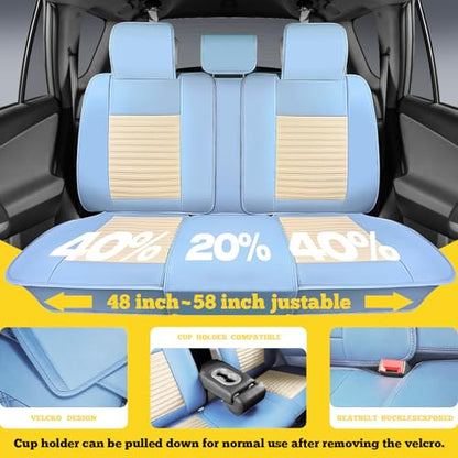 Front Car Seat Covers (White-Light blue / Front)