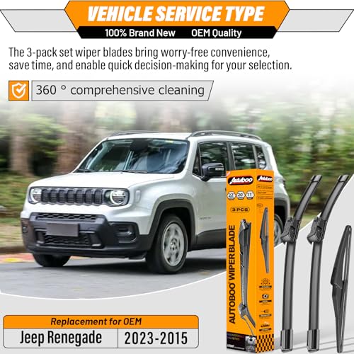 Windshield Wiper Blade Replacement for Jeep Renegade 2015 (22"+20"+11")