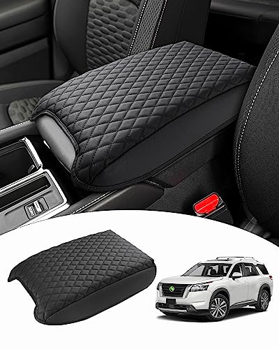 Custom Fit for Center Console Cover Nissan Pathfinder 2025 2024 2023 2022 2026 Armrest Cushion Pad Cover PU Leather Pathfinder Accessories Anti (Size for Nissan Pathfinder 2022-2026)