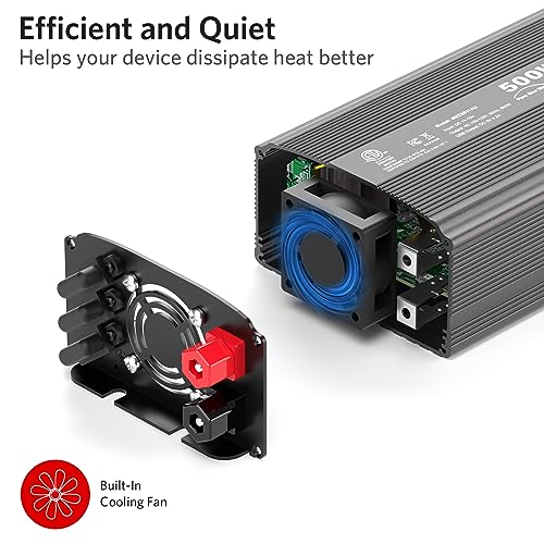 500W Pure Sine Wave Power Inverter (Black)