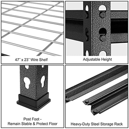 5 Tier Adjustable Metal Shelving (48"W x 24"D x 72"H)