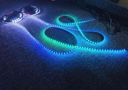 4PCS 1FT RGB Chasing Smoked LED Strip Lights for Cars Trucks Slingshot (4PCS 1FT Tinted Light Strips)