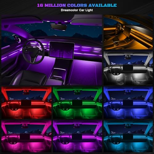 RGB Acrylic Interior Car LED Strip Light with Wireless APP (RGB Color 10 in 1)
