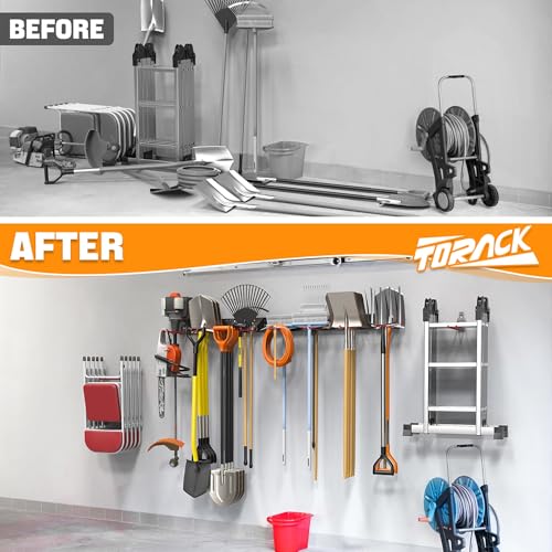 Garden Tool Organizer Wall Mount (4 panels with 10 hooks)