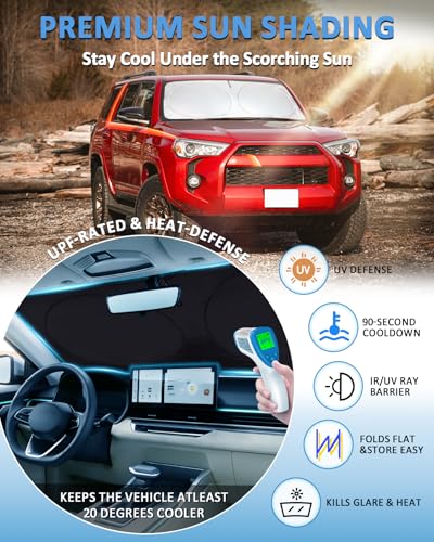 Custom Fit 4 Runner Windshield Sunshade for 4Runner 2010 (Fit 4-Runner toyota 2010-2023)