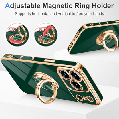 Designed for iPhone 17 Pro Case with Ring Stand Slim Green (Green / 6.3'' iPhone 17 Pro)